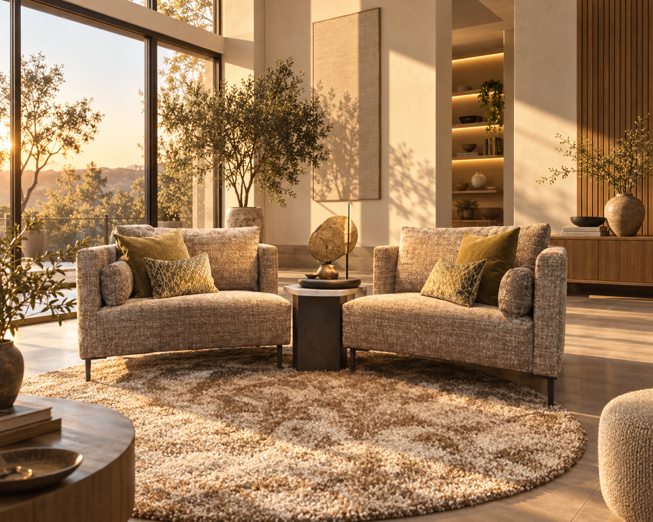 Japandi loungeset in licht hout