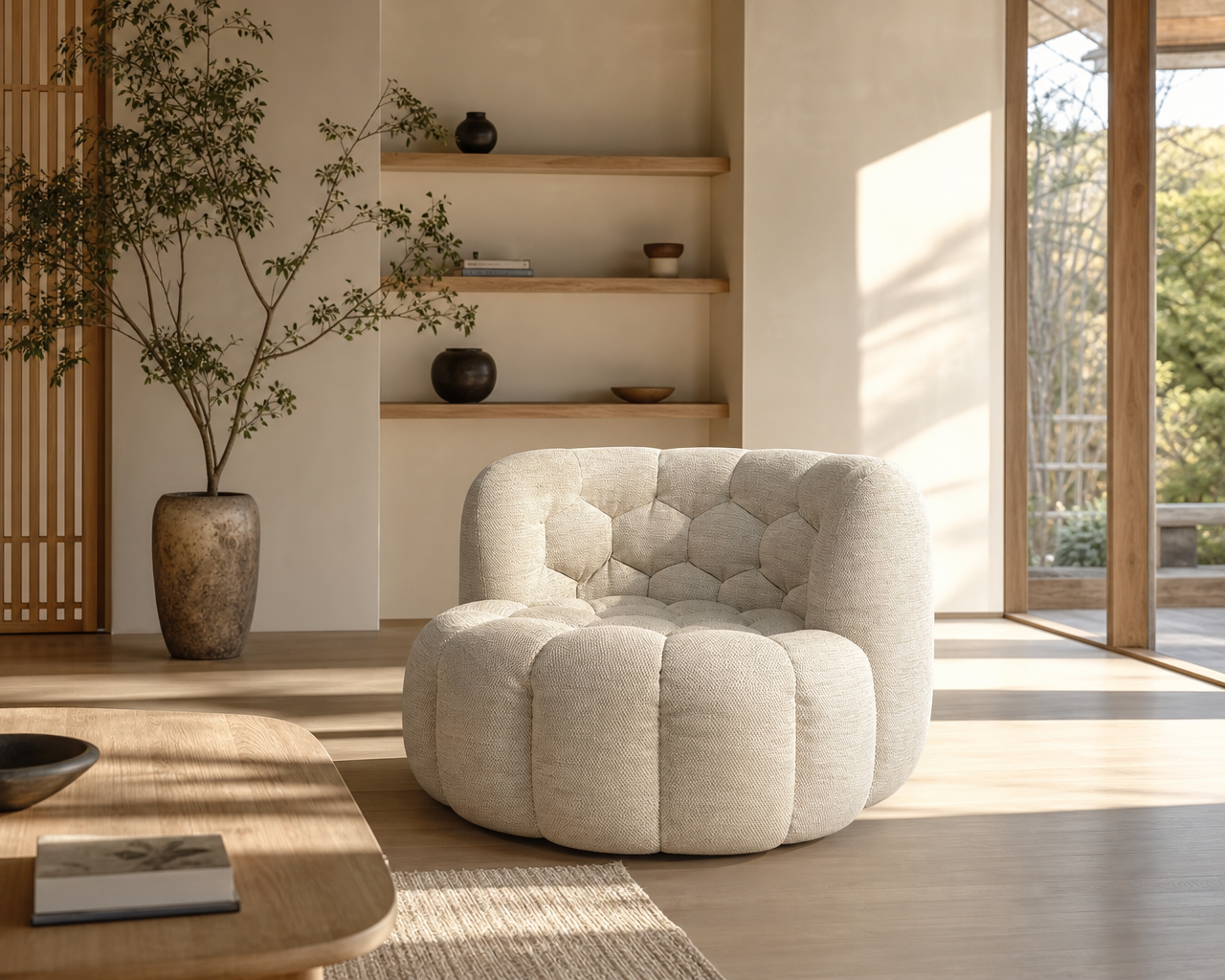 Fauteuil Delfzijl in een japandi interieur