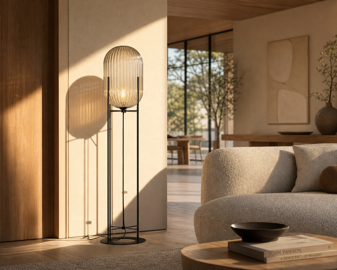 Vloerlamp Knokke in japandi stijl